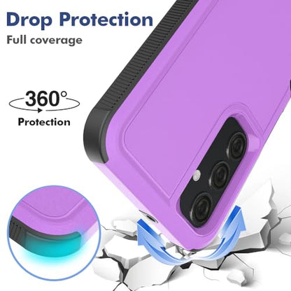 MDCN for Galaxy A25 5G Case: Dual Layer Protective Heavy Duty Cell Phone Cover Shockproof Rugged with HD Screen Protector - Military Protection Bumper Tough - Galaxy A25 5G 2024, Purple - color: Purple (PC) + Black (TPU)