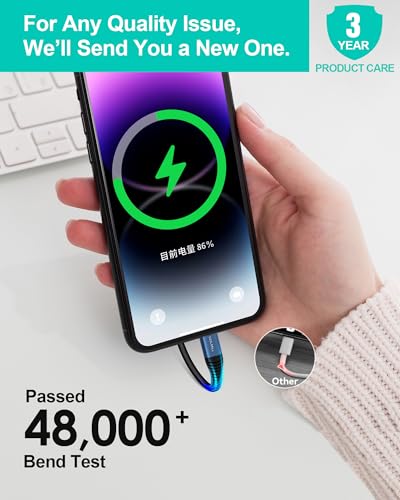 Short USB A to USB C Cable 0.5ft 3 Pack, Silicone 3A Fast Charging Cable - color: Black, size: 0.5 Ft.