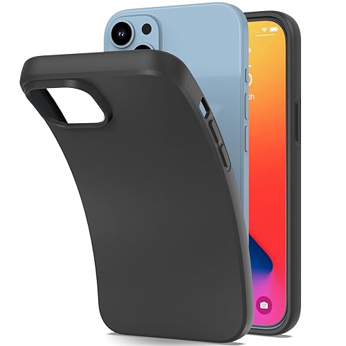 CoverON Designed for Apple iPhone 15 Case, Minimal Lightweight Slim TPU Rubber Flexible Skin Cover Thin Protective Silicone Sleeve Compatible with iPhone 15 (6.1) Phone Case Black - color: Black
