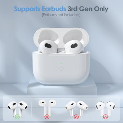 Mellif Replacement Charging Case Compatible with AirPods 3rd,No Earbuds | 600mAh Sync Button 20-Min Fast Charging Wireless Charger - size: 2.89"(3rd)