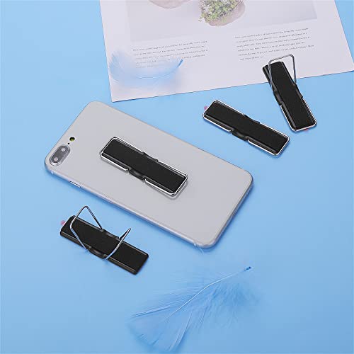Cobee Finger Strap Phone Holder, 4 Pcs Cell Phone Grip Holder Elastic Kickstand for Mobile Phone Anti-silp Braided Finger Holder Band Compatible with Smartphones, Small Tablets(Black)