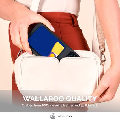 Wallaroo Premium Leather Cell Phone Wallet Stick On - Android and iPhone Wallet and Card Holder for Women and Men - Durable with Non-Slip Lining Secures Up to 3 Cards - color: Royal Blue Leather