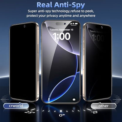 WHPXJY 4 pack for iPhone 16 Pro Max 6.9 inch Privacy Tempered Glass Screen Protector – Anti-Spy, Anti-Scratch, Easy Installation, Shock Proof & Face ID Compatible - size: iPhone 16 Pro Max -6.9Inch
