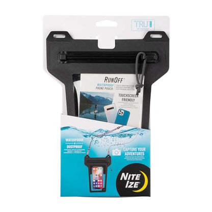 Nite IZE Runoff Waterproof Phone Pouch with Lanyard and TRU Zip - Waterproof Universal Cell Phone Pouch - Durable Beach & Poolside Accessories - Charcoal - color: Charcoal