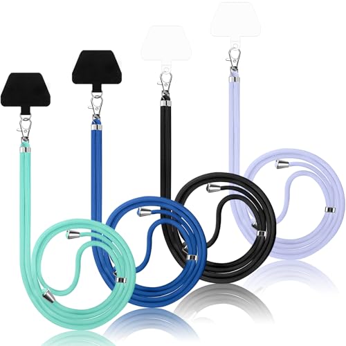 Weewooday 4 Pcs Phone Lanyard Crossbody Phone Strap, Blue Color Series - color: Blue Color Series