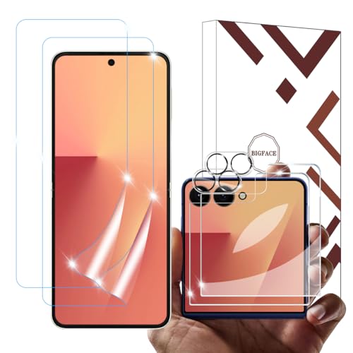 BIGFACE [6 in 1 for Samsung galaxy Z Flip 7/galaxy Flip 8 Screen Protector - size: Galaxy Z Flip 7/Flip 8(6.9")
