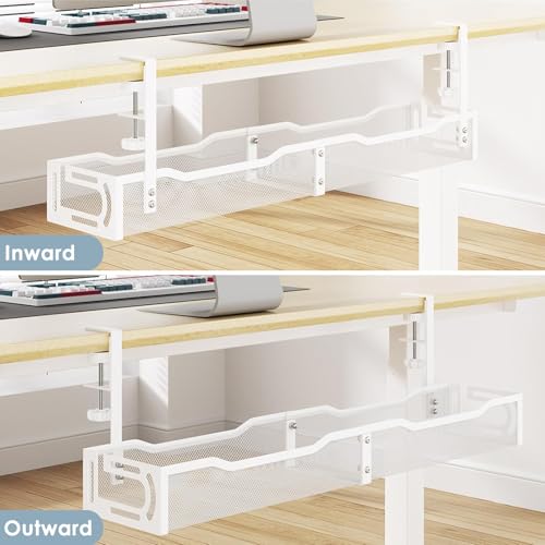 Cable Management, 25'' Cable Management Under Desk, Cable Tray - color: White, size: 25'' (1 Pack)