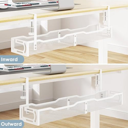 Cable Management, 25'' Cable Management Under Desk, Cable Tray - color: White, size: 25'' (1 Pack)