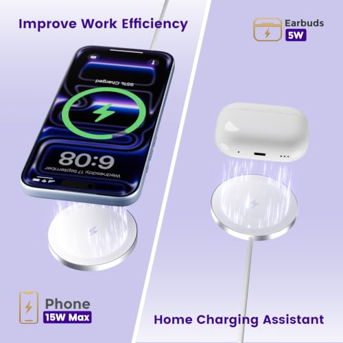 15W Magnetic Fast Charging Pad, Wireless Charger for Apple MagSafe - color: White*3
