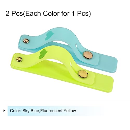 MECCANIXITY 2 Pcs Phone Loop Finger Holder Silicone Phone Strap Grip Holder Cell Phone Grip Stand for Most Smartphones Sky Blue,Fluorescent Yellow - color: Sky Blue,Fluorescent Yellow