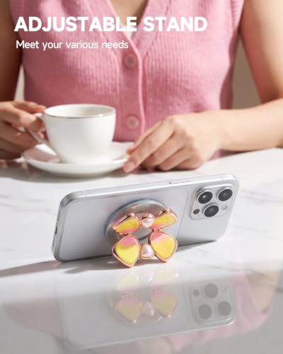 [2026 All-New] for MagSafe Clover Phone Grip, Glitter Colorful - color: Colorful Clover