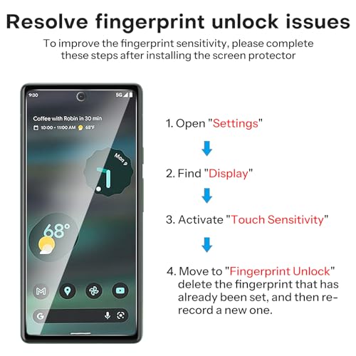 OMOTON 3+2 Pack Screen Protector for Google Pixel 6a (6.1 Inch 2022 Release), 3 Pack Tempered Glass Screen Protector & 2 Pack Camera Lens Protector, Bubble Free/Scratch Resistant - size: Pixel 6a-61''