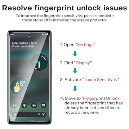 OMOTON 3+2 Pack Screen Protector for Google Pixel 6a (6.1 Inch 2022 Release), 3 Pack Tempered Glass Screen Protector & 2 Pack Camera Lens Protector, Bubble Free/Scratch Resistant - size: Pixel 6a-61''
