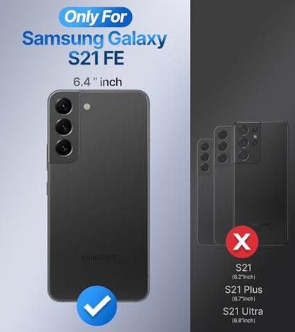 Shields Up for Samsung Galaxy S21 FE Case with Stand, Galaxy S21 FE Case Clear with Double Ring Holder [Adjustable & Foldable] Shockproof Protective Cover - Clear - color: Clear, size: Galaxy S21 FE