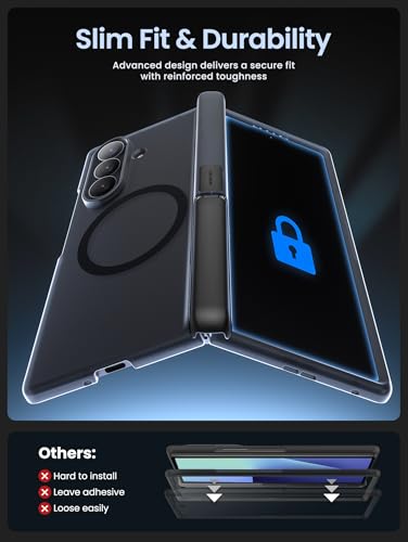 i-Blason for Samsung Galaxy Z Fold 7 Case [9H+ Tempered Glass Screen Protector] [MagSafe Compatible] [Hinge Protection & Kickstand] Full-Body Protective Magnetic Phone Case for Z Fold 7 (Frost Black) - color: Frost Black