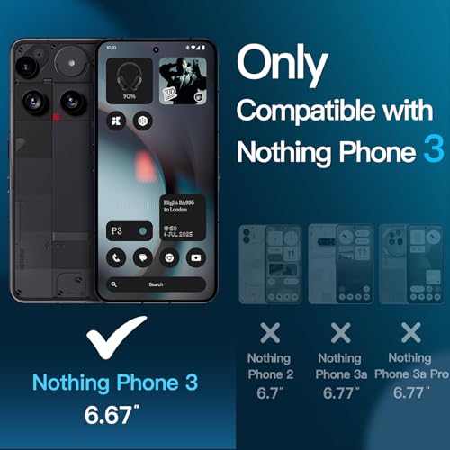 JETech Screen Protector for Nothing Phone 3, 3-Pack | 9H Tempered Glass, HD Clear, Anti-Scratch Protection, Easy Installation Tool - size: Nothing Phone 3