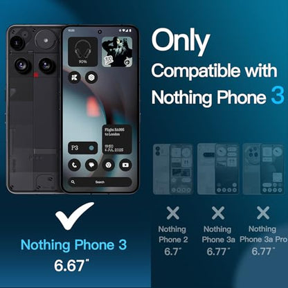 JETech Screen Protector for Nothing Phone 3, 3-Pack - size: Nothing Phone 3