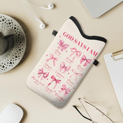 Cell Phone Sleeve Pouch with Adjustable Strap - Christian Gifts - color: God Says