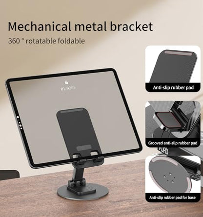 360° Rotating Cell Phone Stand for Desk - size: K39B-Black