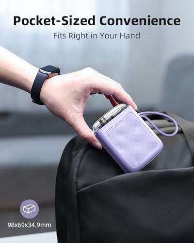 Innostyle 10000mAh Power Bank, 30W Portable Charger with Built‑in USB‑C - color: Purple