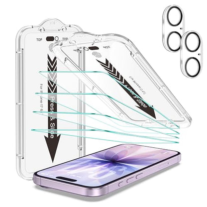 EZ-GLAZ-4+2 Pack for iPhone 17 Screen Protector (6.3") HD Clear - size: iPhone 17