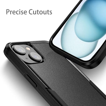 Compatible with iPhone 15 Case, Heavy Duty Protection Shockproof Dropproof Dustproof Anti-Scratch Phone Case Cover for 15 -Black - size: for iPhone 15