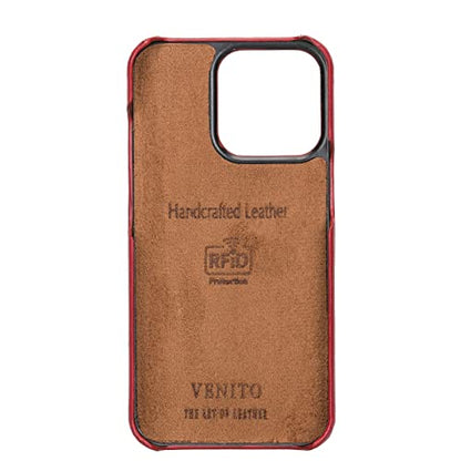 Venito Florence Leather Wallet Phone Case Compatible with iPhone 13 Pro Max (6,7 inch) - Extra Secure with RFID Blocking - Detachable Phone Wallet (Burnt Red) - color: Burnt Red, size: iPhone 13 Pro Max