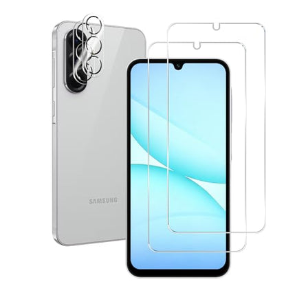 BIGFACE Galaxy A17 Tempered Glass Screen Protector + Camera Lens Protector [2 + 2 Pack][Case Friendly][Anti-Scratch][Ultrasonic Fingerprint Unlock] HD Protective Film for Samsung Galaxy A17 - size: Galaxy A17(6.7")