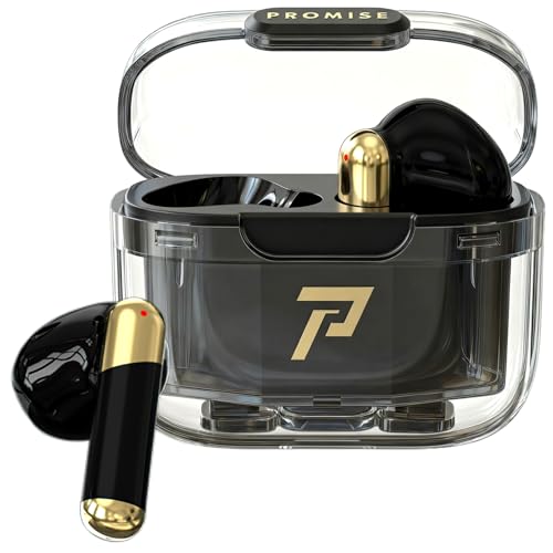 Promise Wireless Earbuds with TikTok Remote Control, Bluetooth 5.3 Earphones with 40Hrs Playtime, ENC Clear Call Mic (Not ANC)13mm Deep Bass, Smart Headphones for iPhone Laptop Computer Sports(black) - color: Black