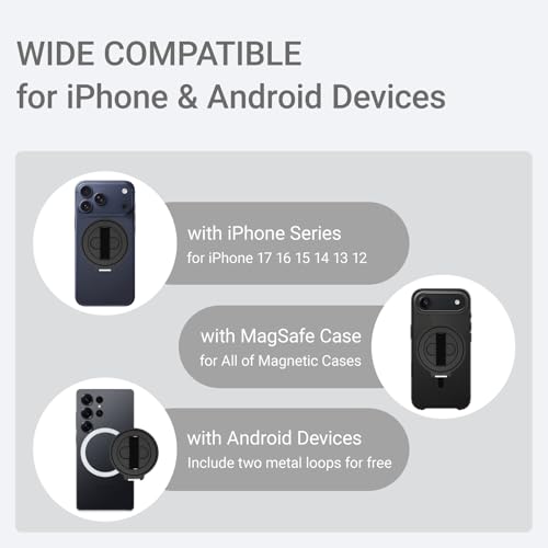 Grat 4 for Magsafe Magnetic Phone Grip Stand, Black - color: Black