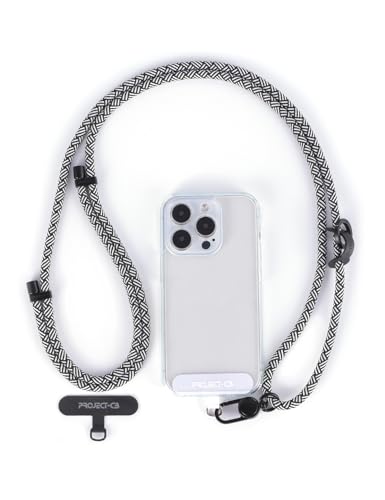 Cell Phone Lanyard 1,Phone Tether Tab 2,Crossbody Strap,Lanyards for Around the Neck,Adjustable Strap 80-160cm (White-Black-B) - color: White-black-b