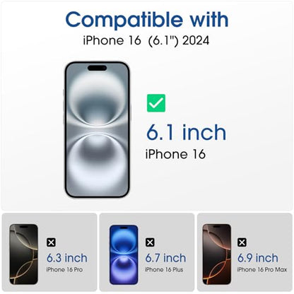 amFilm OneTouch for iPhone 16 Screen Protector 6.1'' Tempered Glass - size: IPH16-6.1”