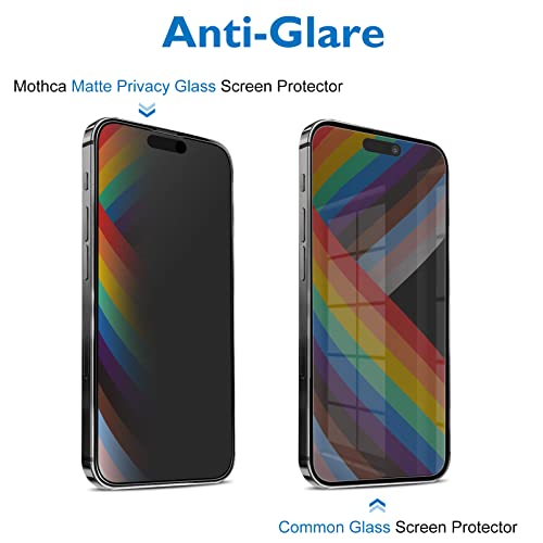 Mothca Matte Privacy Screen Protector for iPhone 14 Pro 6.1-inch 2022 with Alignment Sticker, Anti-Spy Anti-Glare Full Coverage Tempered Glass Anti-Fingerprint Smooth Film, Easy to Install