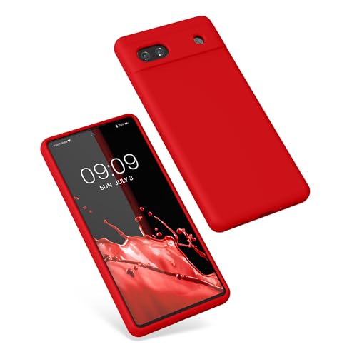 kwmobile Case Compatible with Google Pixel 6a Case - TPU Silicone Phone Cover with Soft Finish - Red - color: red, size: Pixel 6a