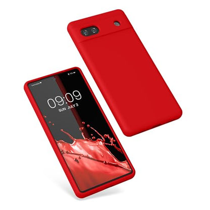 kwmobile Case Compatible with Google Pixel 6a Case - TPU Silicone Phone Cover with Soft Finish - Red - color: red, size: Pixel 6a