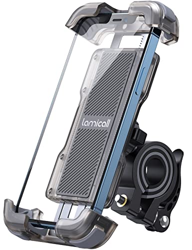 Bike Phone Mount Holder - Motorcycle Adjustable Clamp for 4.7-6.8" iPhone - color: Transparent