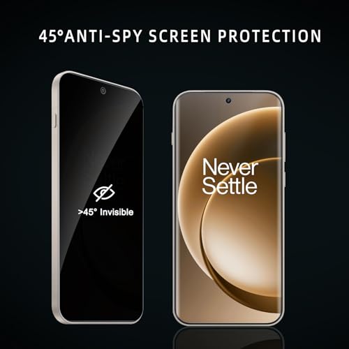 Privacy Screen Protector for One Plus 15, Flexible TPU Protective Film [2+2 Pack] Camera Lens Protector [3D Full Coverage] [Anti-Spy] [Scratch-Resistant] for Oneplus 15 - size: OnePlus 15