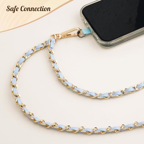 TiMOVO Phone Lanyard Metal Chain Crossbody, Light Blue - color: Light Blue, size: Standard