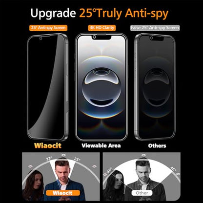 Wiaocit Tempered Glass Privacy Screen Protector for iPhone 16e/iPhone 17e - size: iPhone 16e/iPhone 17e-6.1 Inch