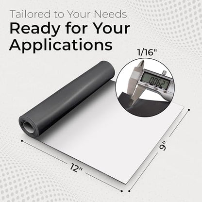 Exactly Rubber - Black Silicone Sheet with PSA Adhesive, 60A Durometer Rubber Mat, Gasket Material, -80 to 450°F Temperature Resistance, 350% Elongation Rubber Sheet, Made in The USA, 1/16 x 9" x 12" - size: 1/16 x 9 x 12
