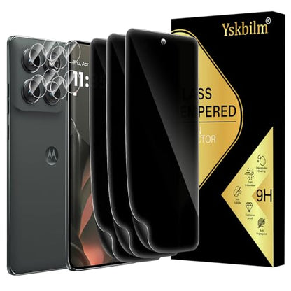 (3+2 Pack) for Motorola Moto Edge 2025 Privacy Screen Protector,3 Pack Screen Protector + 2 Pack Camera Protection,Flexible TPU Film(Not Tempered Glass) [3D Touch][Bubble-Free][Anti-Scratch]
