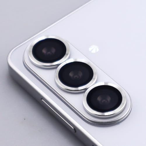 for Samsung Galaxy S26 / S26 Plus Camera Lens Protector Metal Ring Tempered Glass Lens Cover Accessories (Silver) - color: Silver