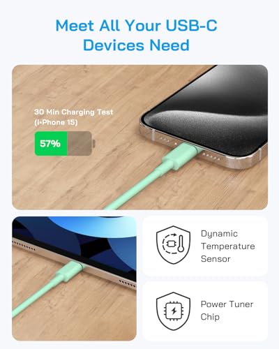 AISNI USBC Charger for iPhone Duo/18 Pro Max/17/16/15 Charger Fast Charging - color: Green