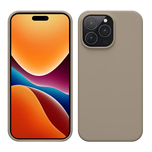 kwmobile Case for iPhone 14 Pro Max Case - Slim Soft TPU Silicone Cover - Works with Wireless Charging - Taupe - color: taupe, size: iPhone 14 Pro Max