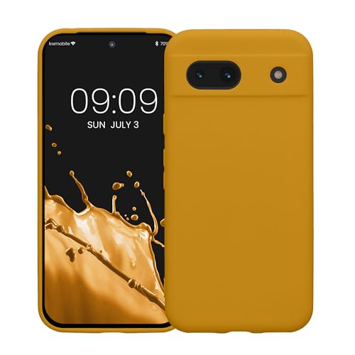 kwmobile Case Compatible with Google Pixel 8a Case - Protective Slim TPU Phone Cover - Soft Matte Finish - Honey Yellow - color: honey yellow