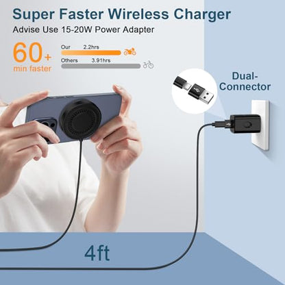 Wireless Charger Samsung Magnetic Wireless Phone Charger Fast Charging Pad - color: Blackj