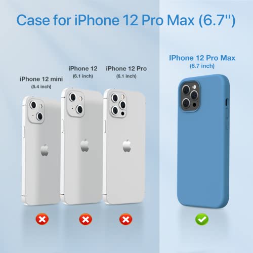 miracase Compatible with iPhone 12 Pro Max Case, [Soft Anti-Scratch Microfiber Lining], Liquid Silicone Case Gel Rubber Shockproof Drop Protection Phone Case for 12 Pro Max, Capri Blue - color: Capri Blue, size: iPhone 12 Pro Max