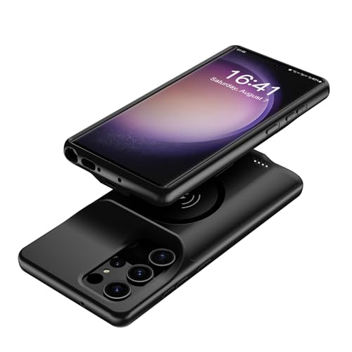 Battery Case for Galaxy S22 Ultra/S23 Ultra,[12000mAh]large capacity Slim Portable Protective Fast Charging Case Backup Power Bank Battery Case Compatible with Samsung Galaxy S22 Ultra/S23 Ultra-Black - size: Galaxy S22 Ultra/S23 Ultra
