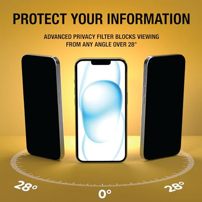 DEWALT Heavy Duty 2Pack Privacy Screen Protector for iPhone 14 Pro Max - size: iPhone 14 Pro Max