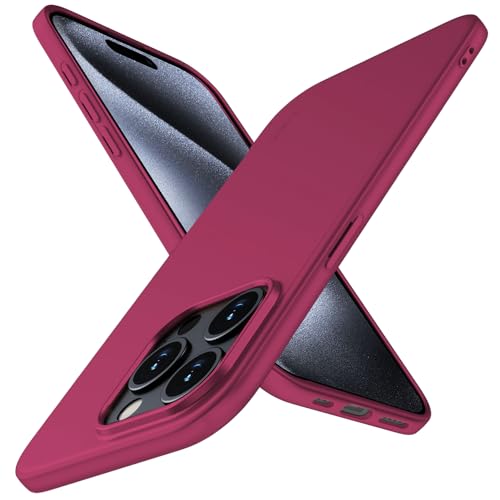 X-level Compatible with iPhone 15 Pro Case Slim Fit Ultra-Thin [Guardian Series] Soft TPU Matte Finish Coating Phone Cases Lightweight Anti-Scratch Back Cover Grip 6.1" (2023)-Wine red - color: Winered, size: iPhone 15 Pro